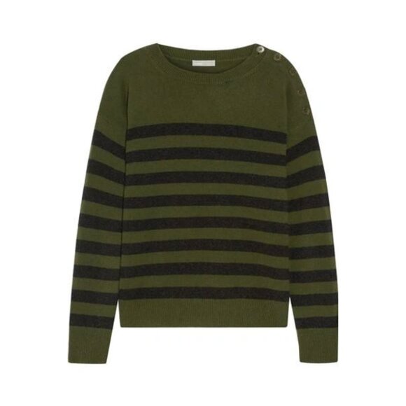 Vince Green Shoulder Button Cashmere Sweater Size Medium - 47698 - Picture 1 of 16